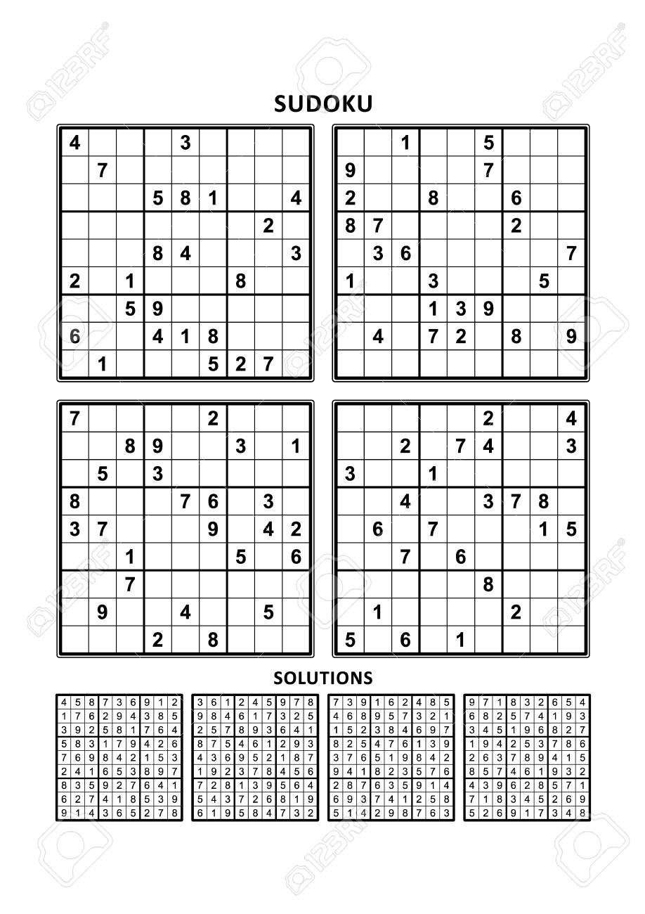 Four Sudoku Puzzles Of Comfortable (Easy, Yet Not Very Easy)..