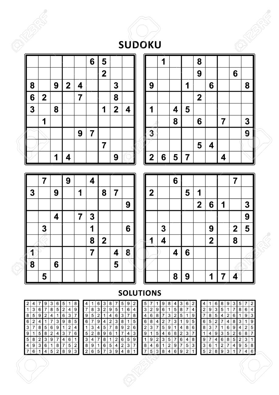 Four Sudoku Puzzles Of Comfortable (Easy, Yet Not Very Easy)..