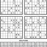 Four Sudoku Puzzles Of Comfortable Level, On A4 Or Letter