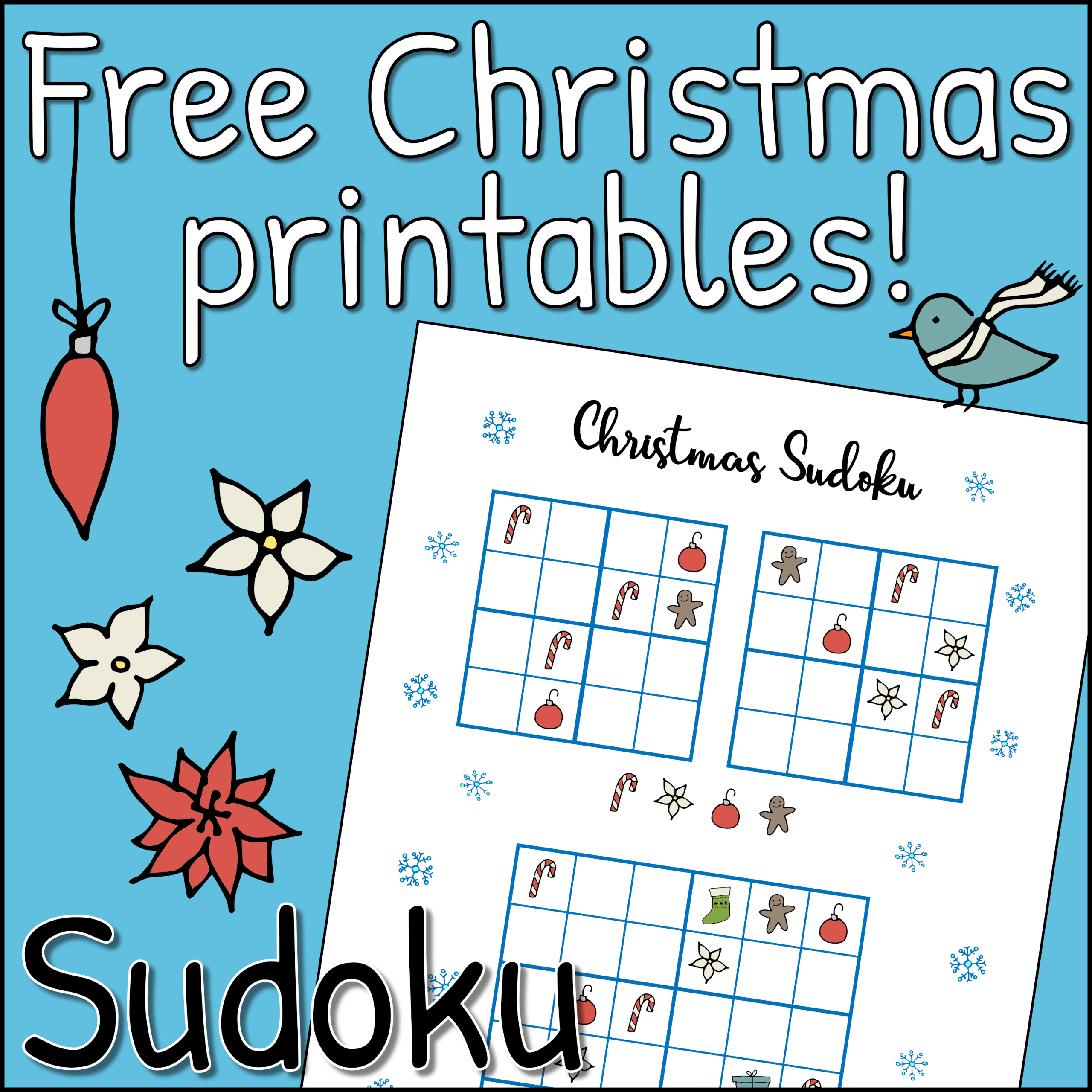 Free Christmas Printables - Sudoku - Mama Geek