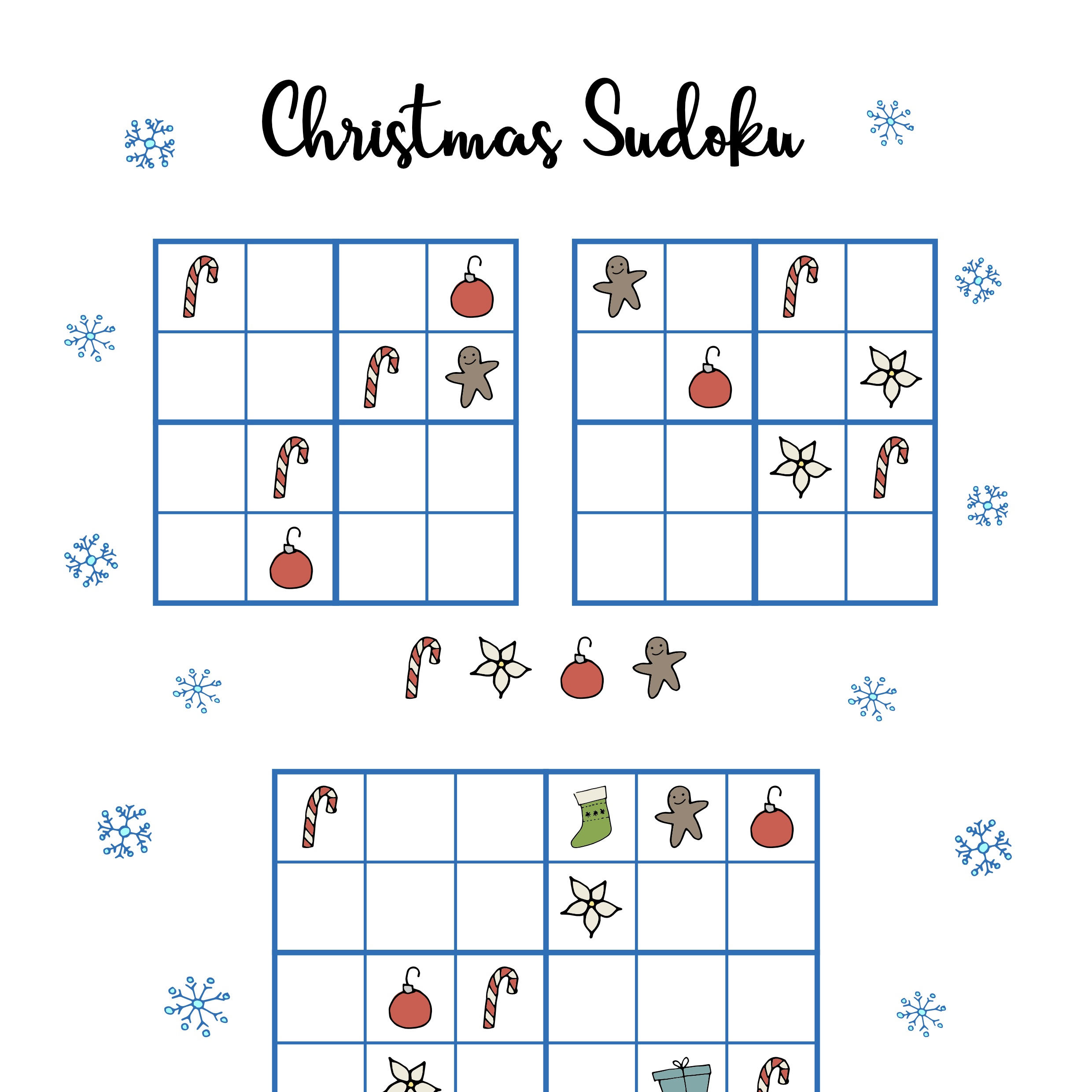 Free Christmas Printables - Sudoku - Mama Geek