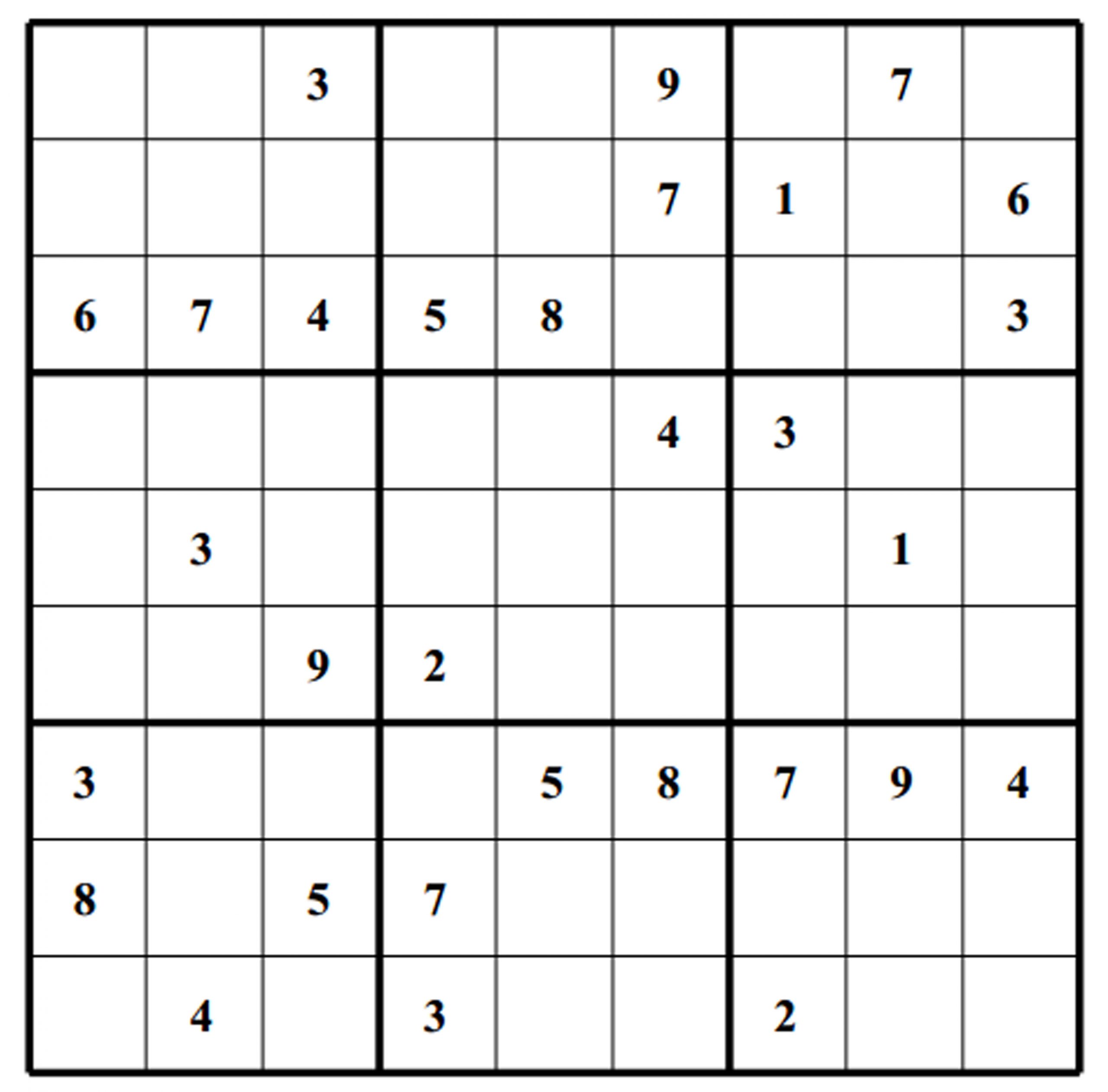 sudoku puzzle free printable