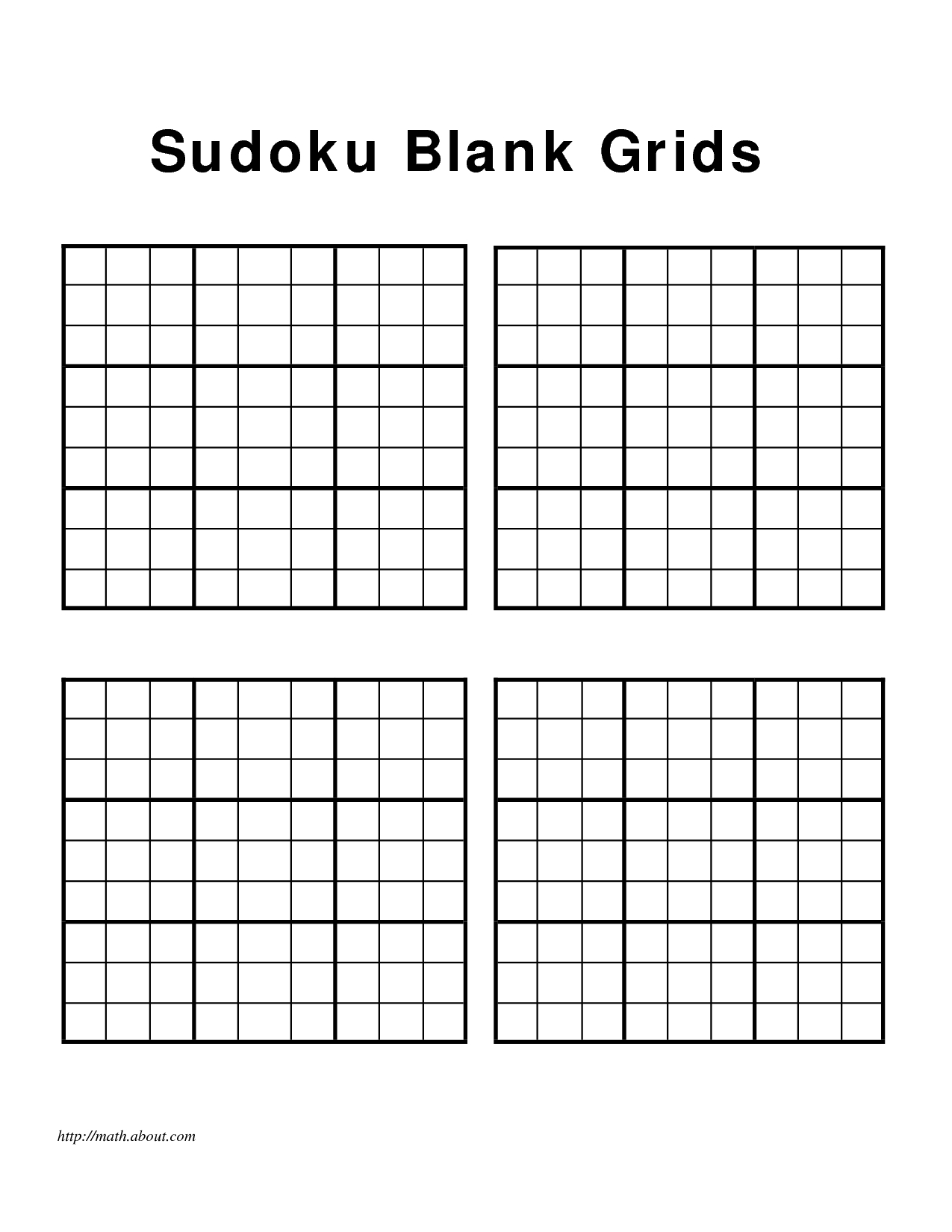 Free+Printable+Blank+Sudoku+Grids | Sudoku, Sudoku Printable