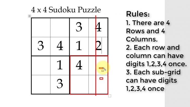 How To Solve 4X4 Sudoku Puzzle For Kids Online - Pdf And Printable Also ...