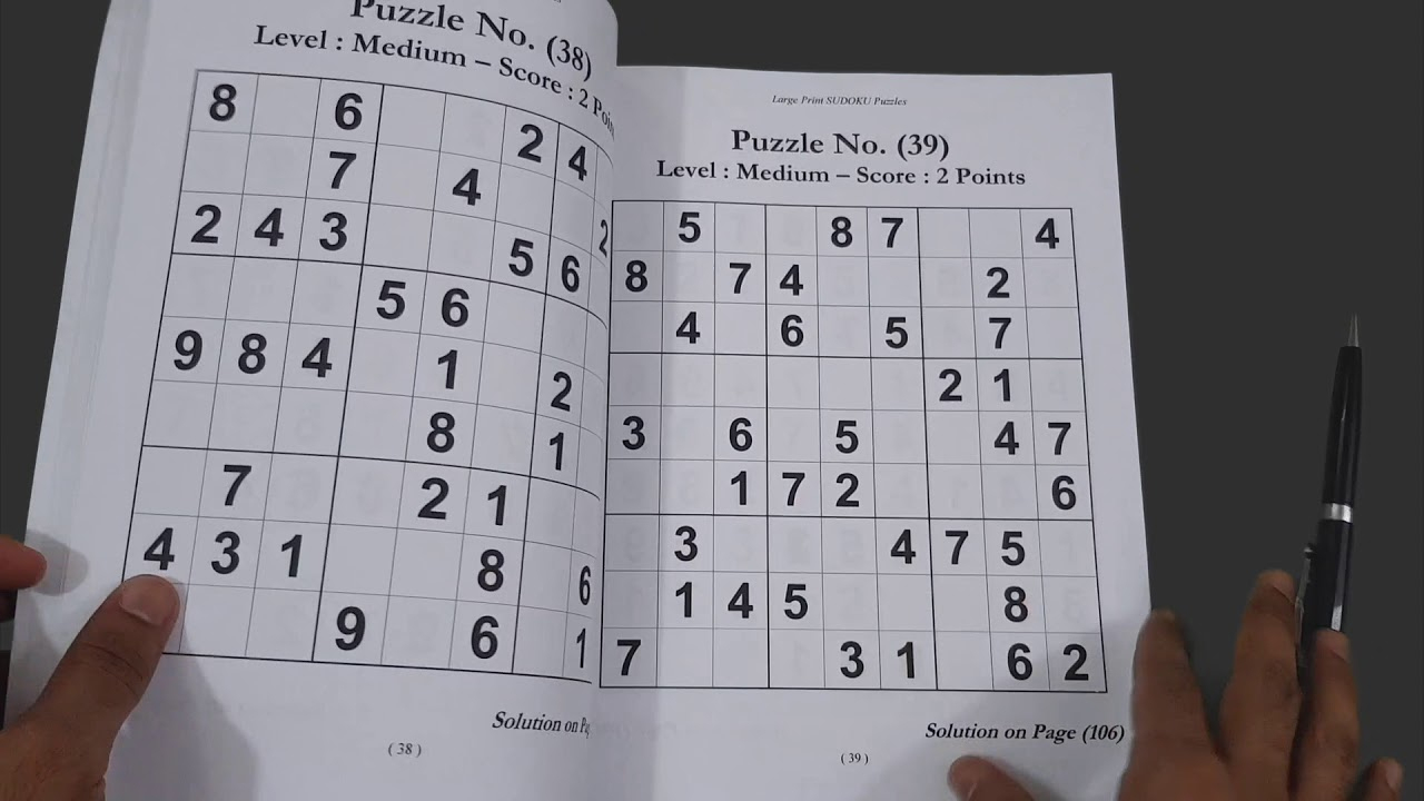 Large Print Sudoku Puzzles Book: 100+ Easy To Hard Puzzles