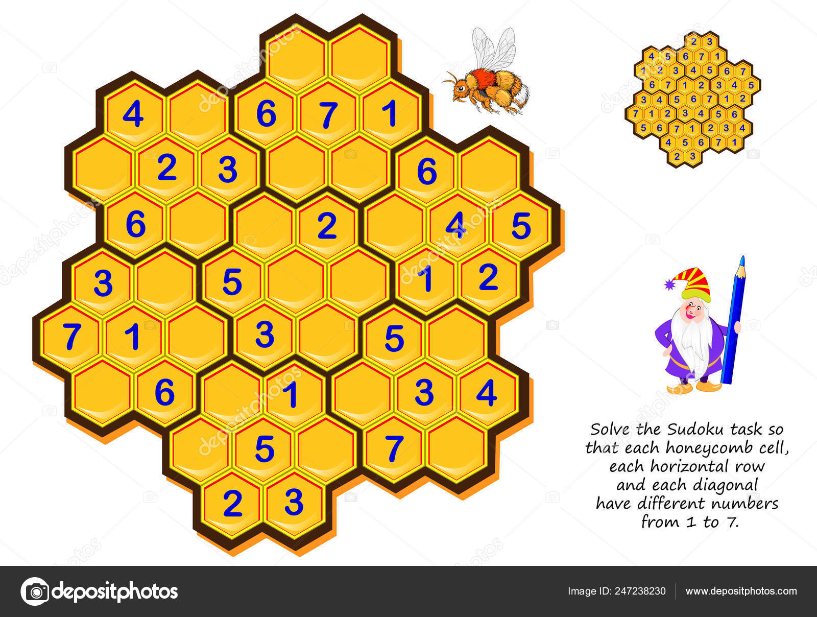 Logic Puzzle Game Children Adults Solve Sudoku Task Each