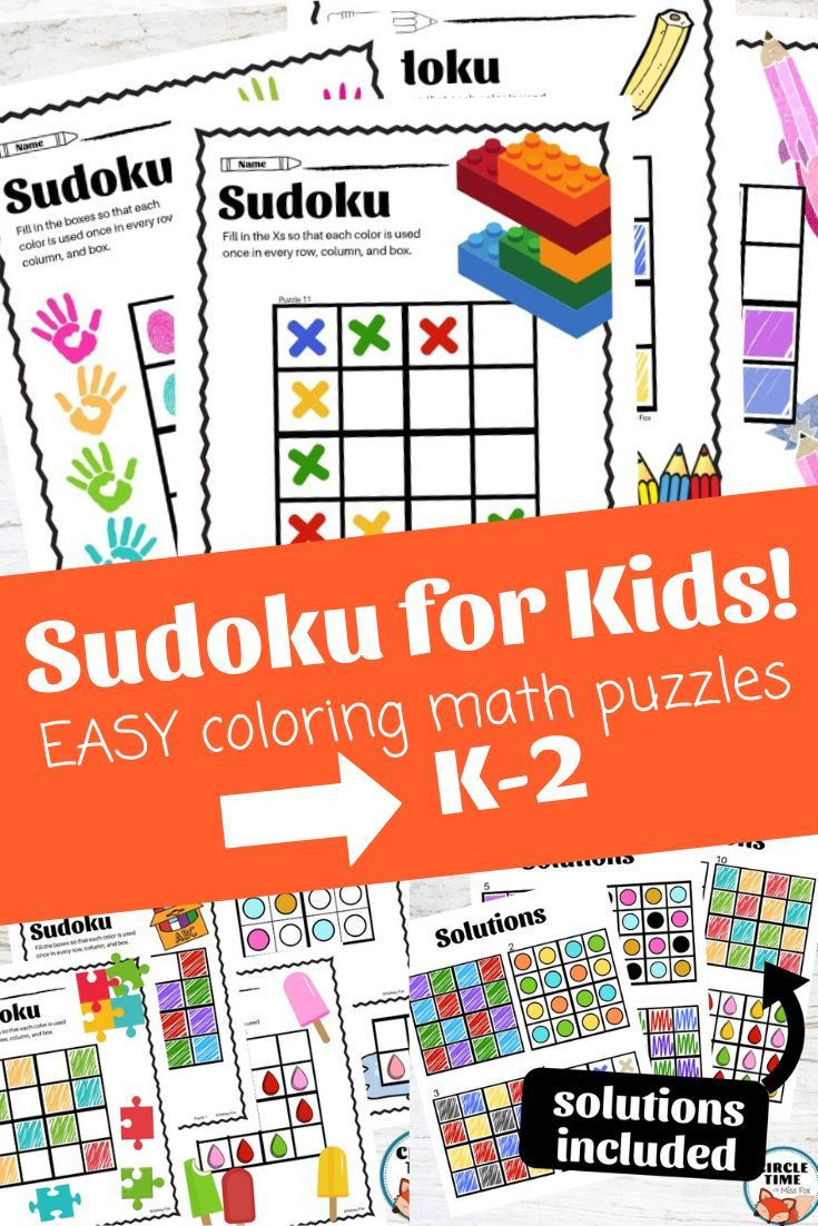 Picture Sudoku Puzzles, Color &amp;amp; Shape Soduko Math, Sodoku