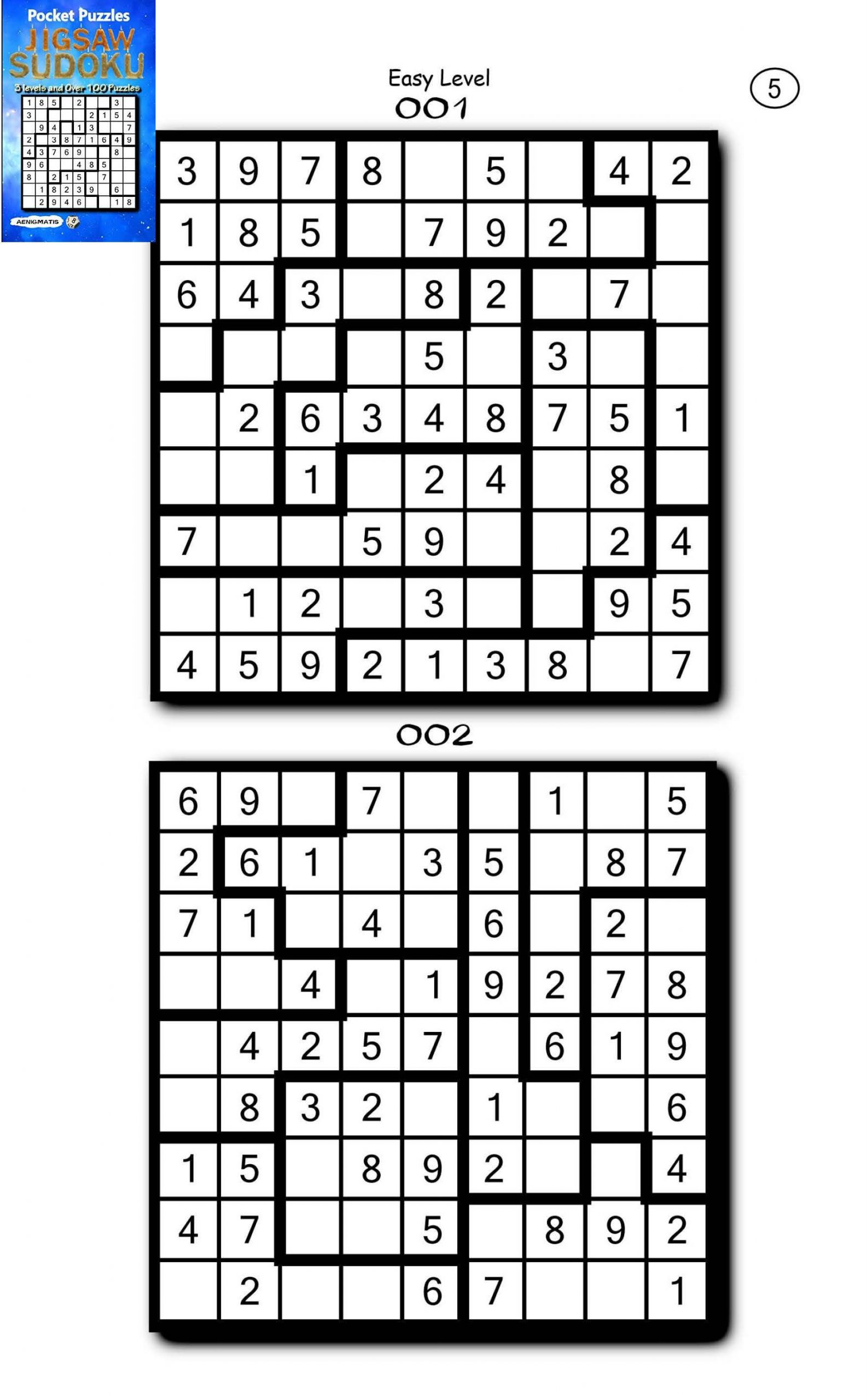 Pocket Puzzles Jigsaw Sudoku: 3 Levels: Easy, Medium And