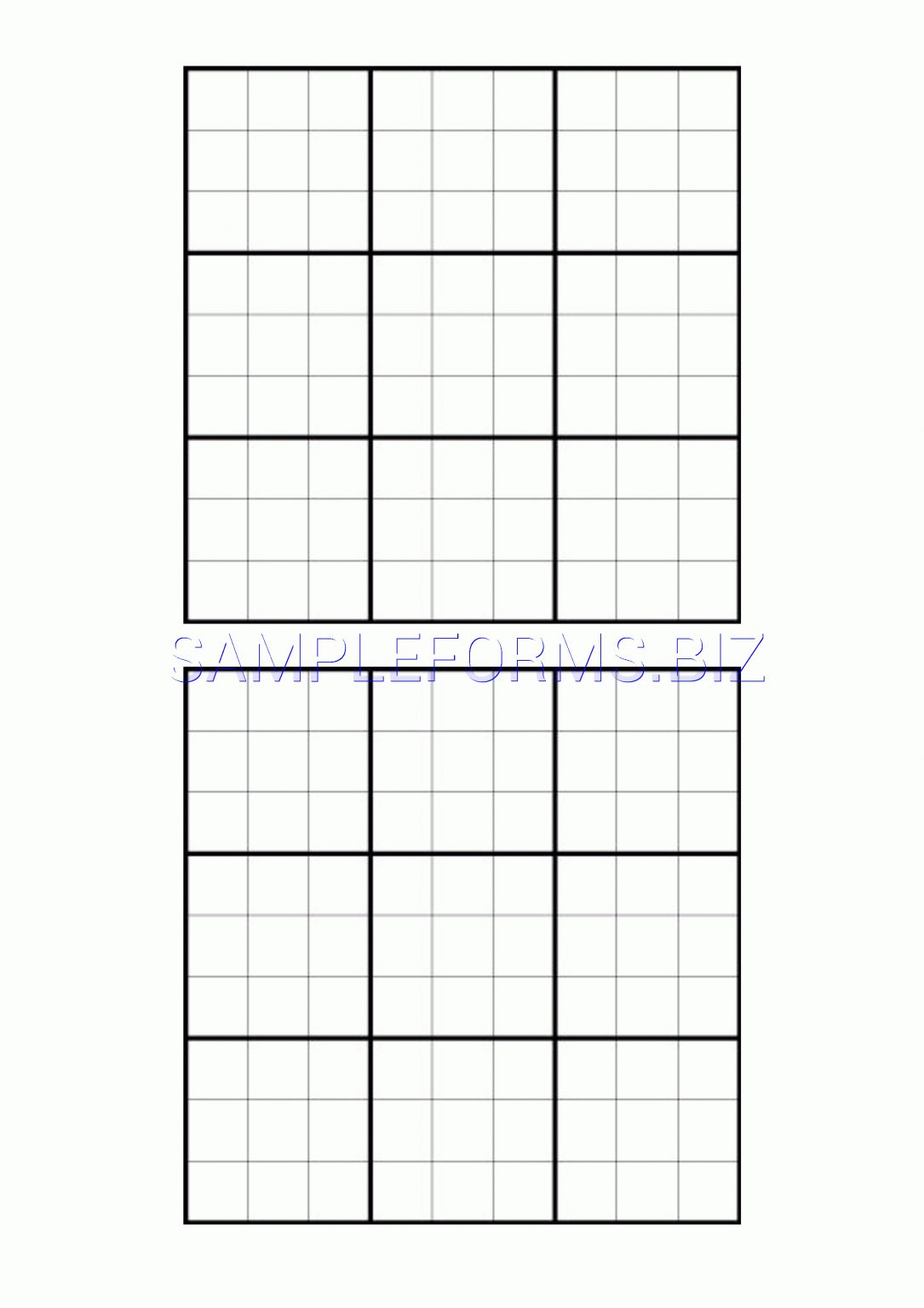 blank sudoku grid to fill in