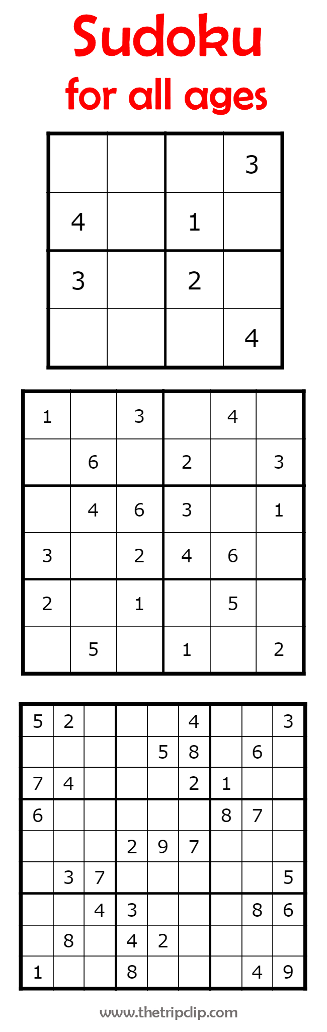 Printable Activities For Kids | Sudoku Puzzles, Printable