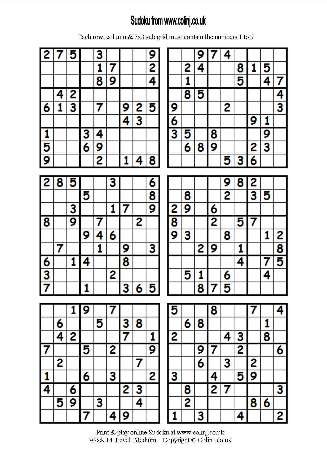 Printable Easy Sudoku Puzzles 4 Per Page | Sudoku Printable