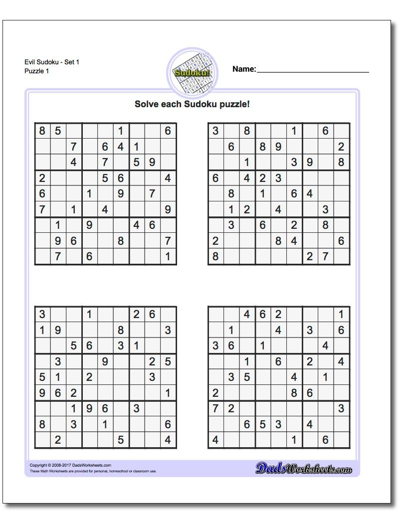 Printable Easy Sudoku | For The Home | Sudoku Puzzles, Math