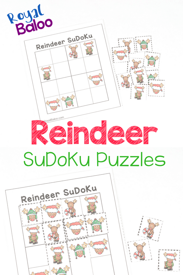 Reindeer Sudoku Puzzles - Christmas Logic Fun - Royal Baloo