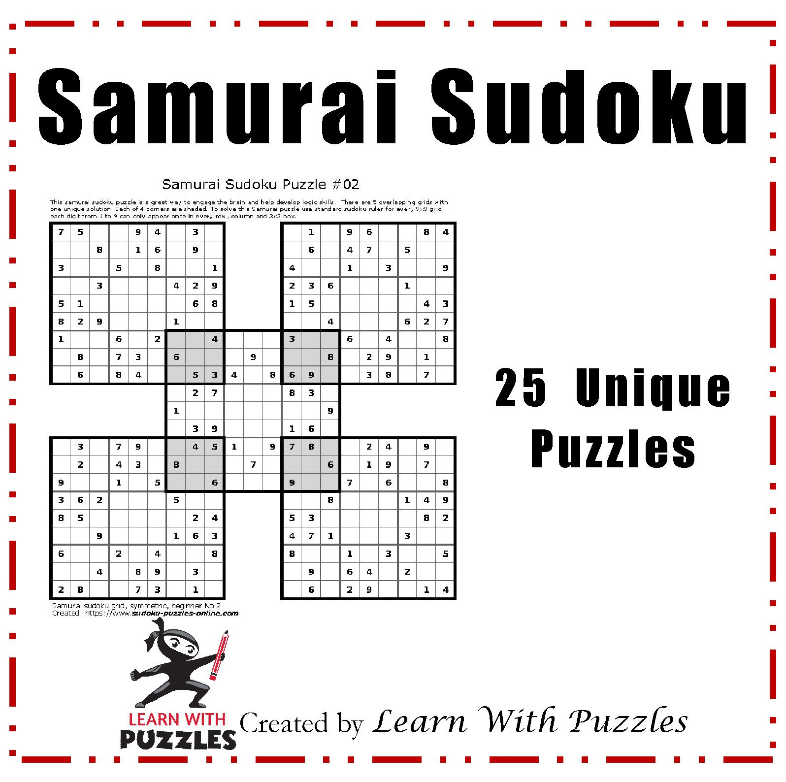 Samurai Sudoku Puzzles - 25 Unique Sudoku Puzzle Collection | Sudoku ...