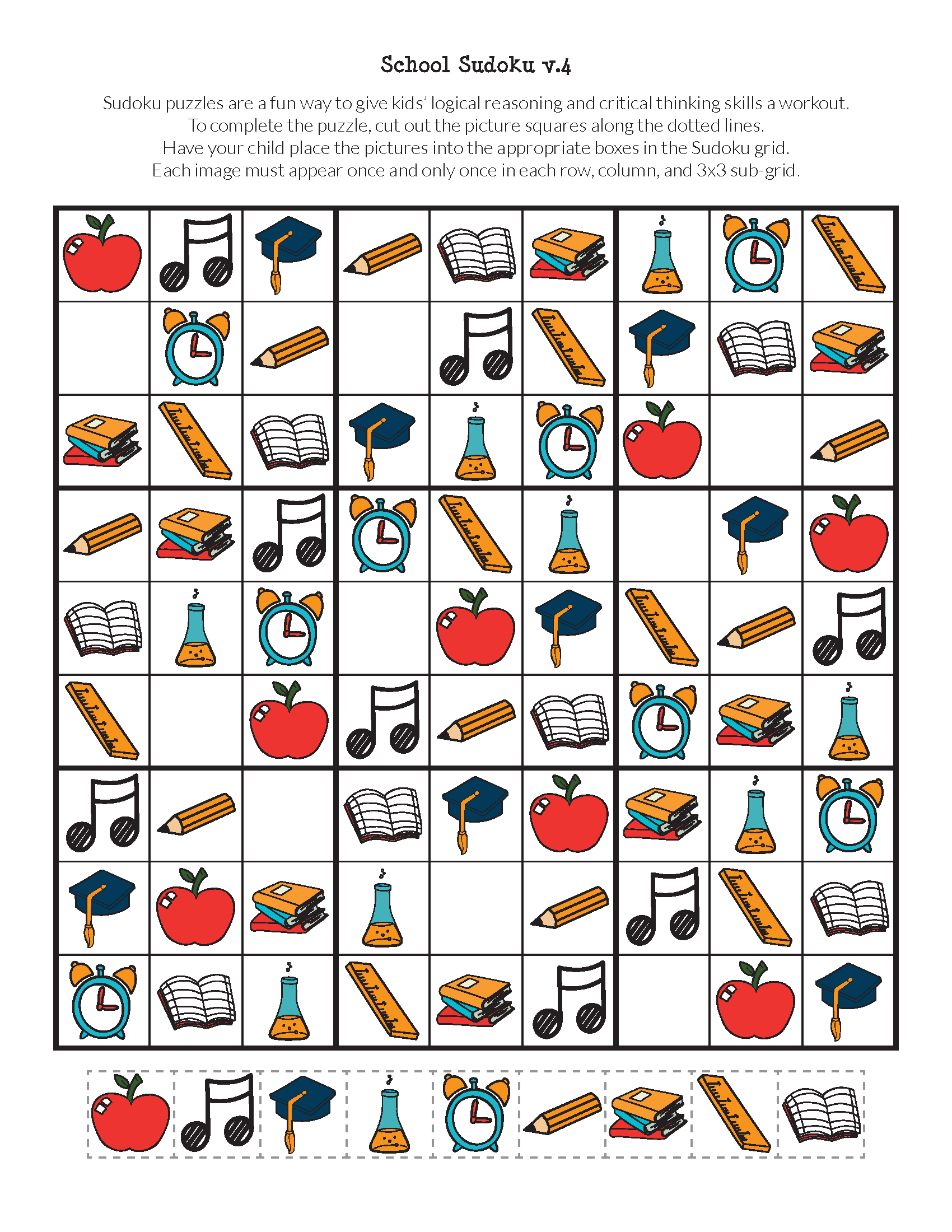 School Sudoku Puzzles {Free Printables} - Gift Of Curiosity