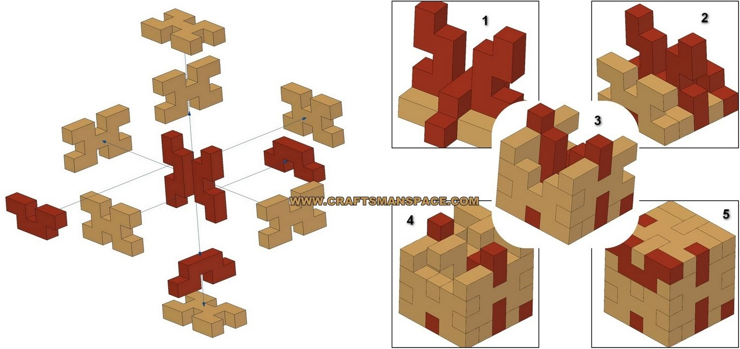 Simple Wooden 3D Puzzle - Solution | 3D Puzzles, Wood