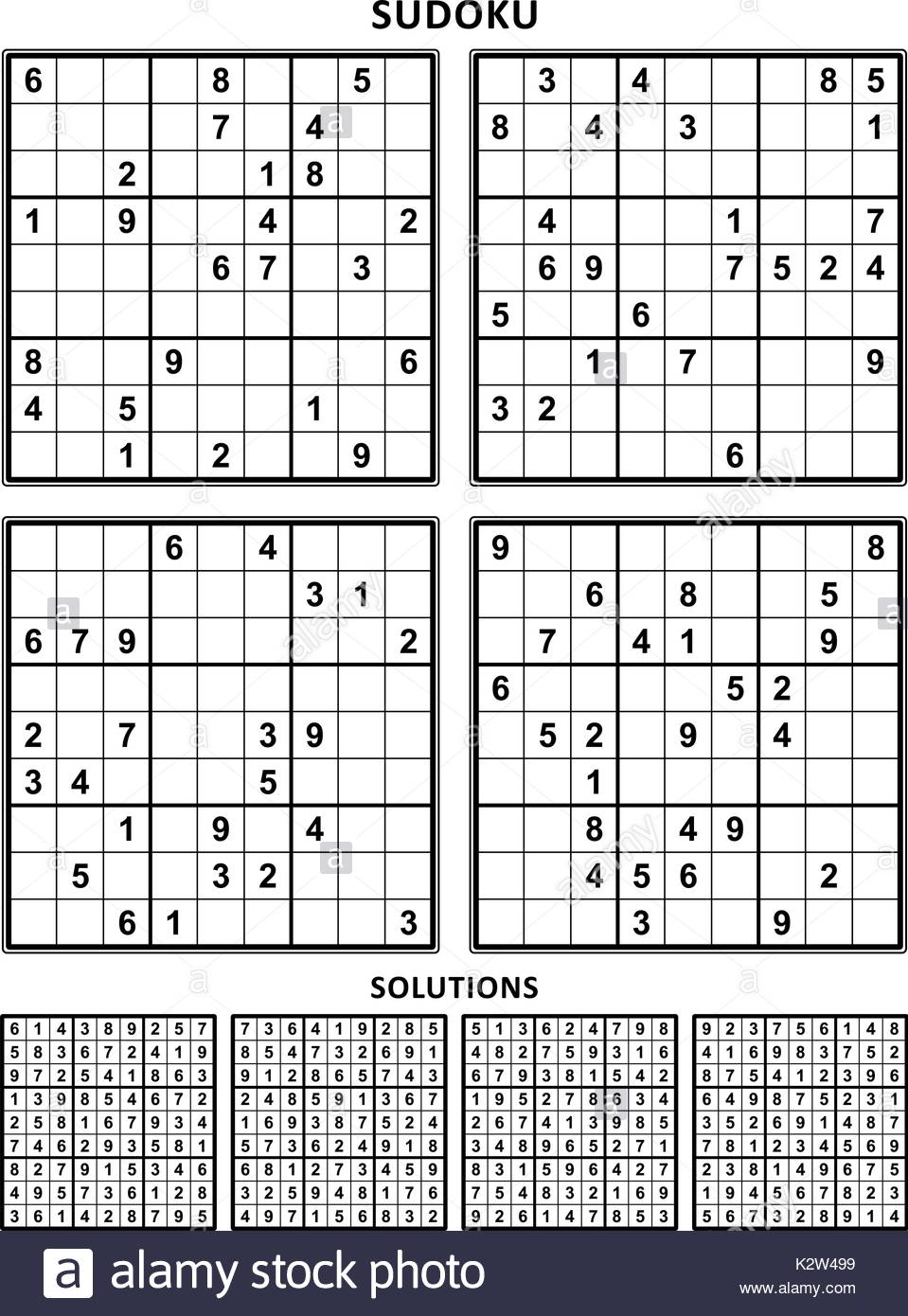 Sudoku Black And White Stock Photos &amp;amp; Images - Alamy