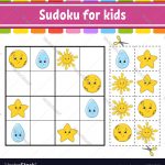 Sudoku For Kids Education Developing Worksheet