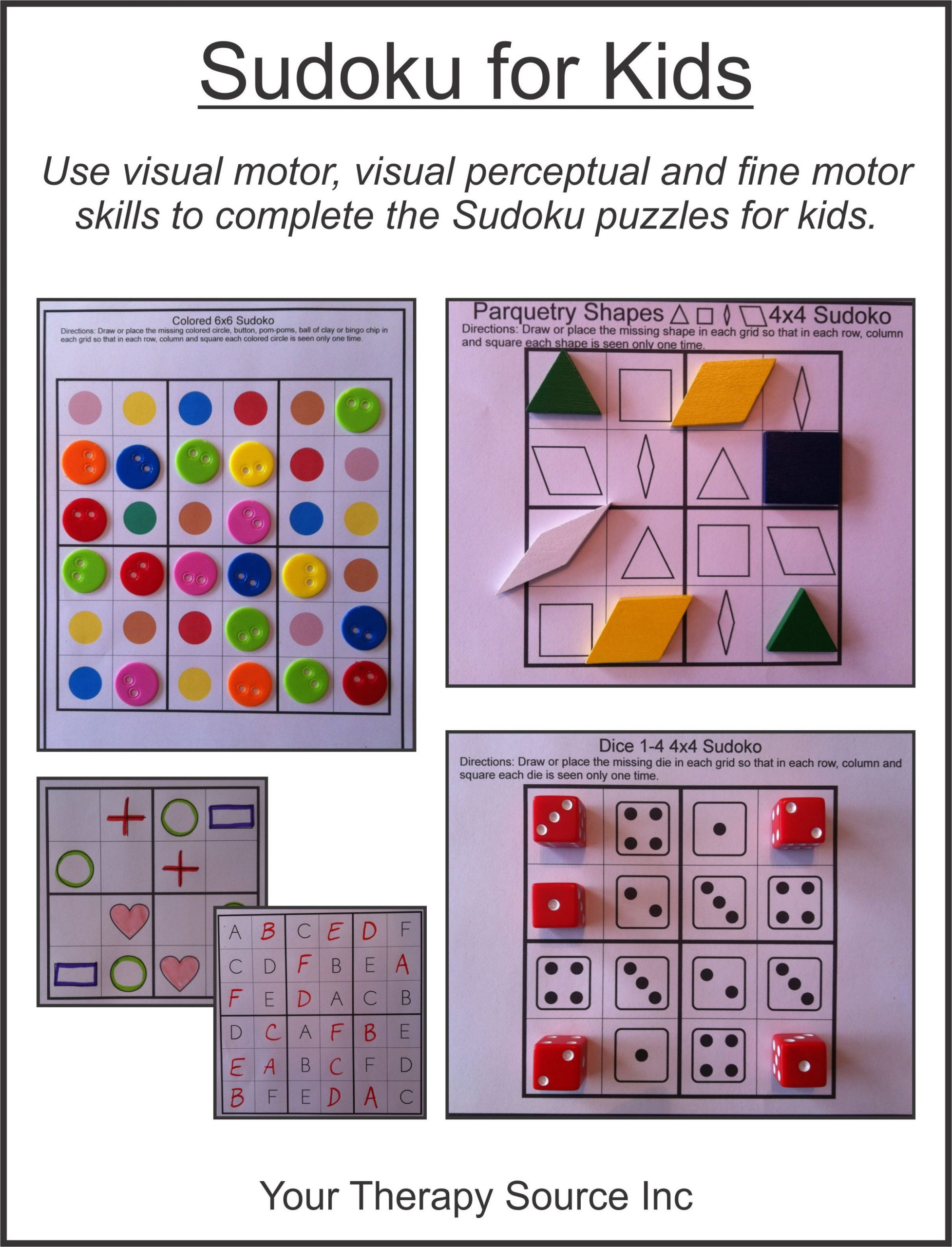 Sudoku For Kids | Puzzles For Kids, Pre Writing, Motor Skills