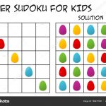 Sudoku For Kids With Solution, Seasonal Easter Theme With