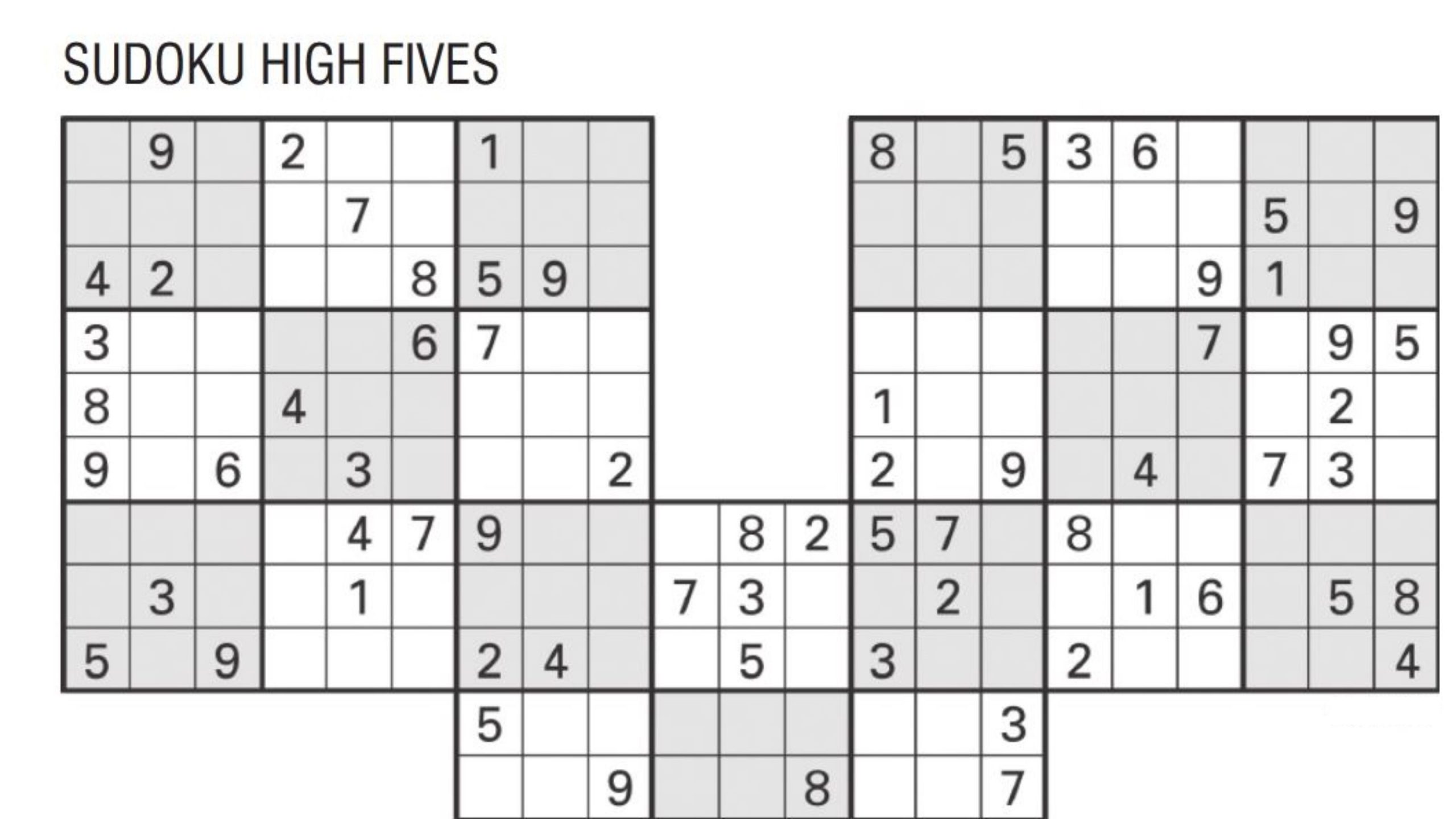 Sudoku High Fives Game Printable | Printable Shelter