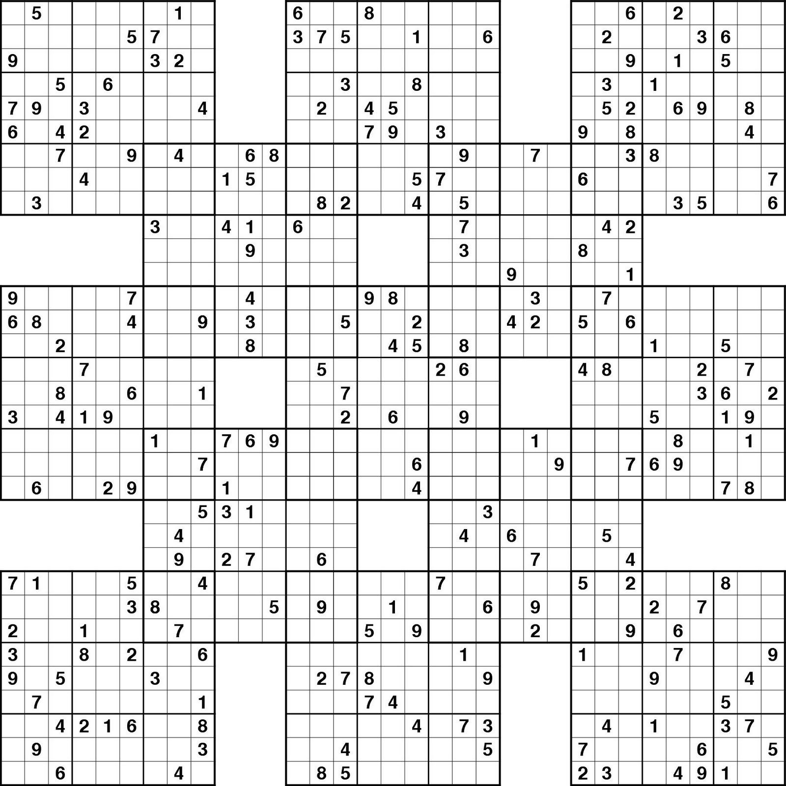 Free Printable Sudoku HighFive Puzzles Sudoku Printable