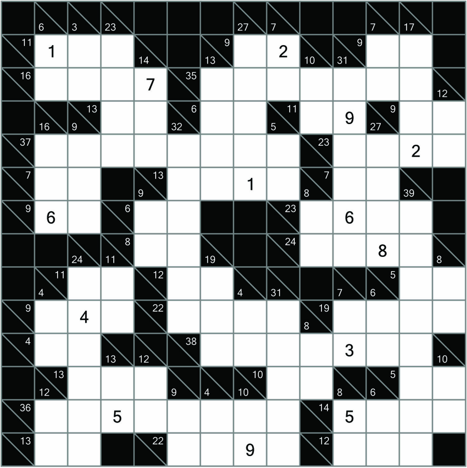 Printable Kakuro Puzzle