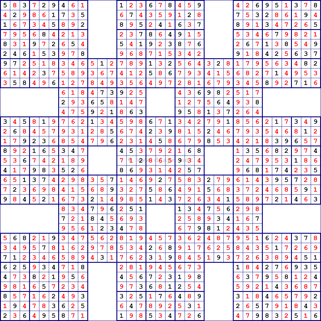 printable 13 grid samurai sudoku sudoku printable