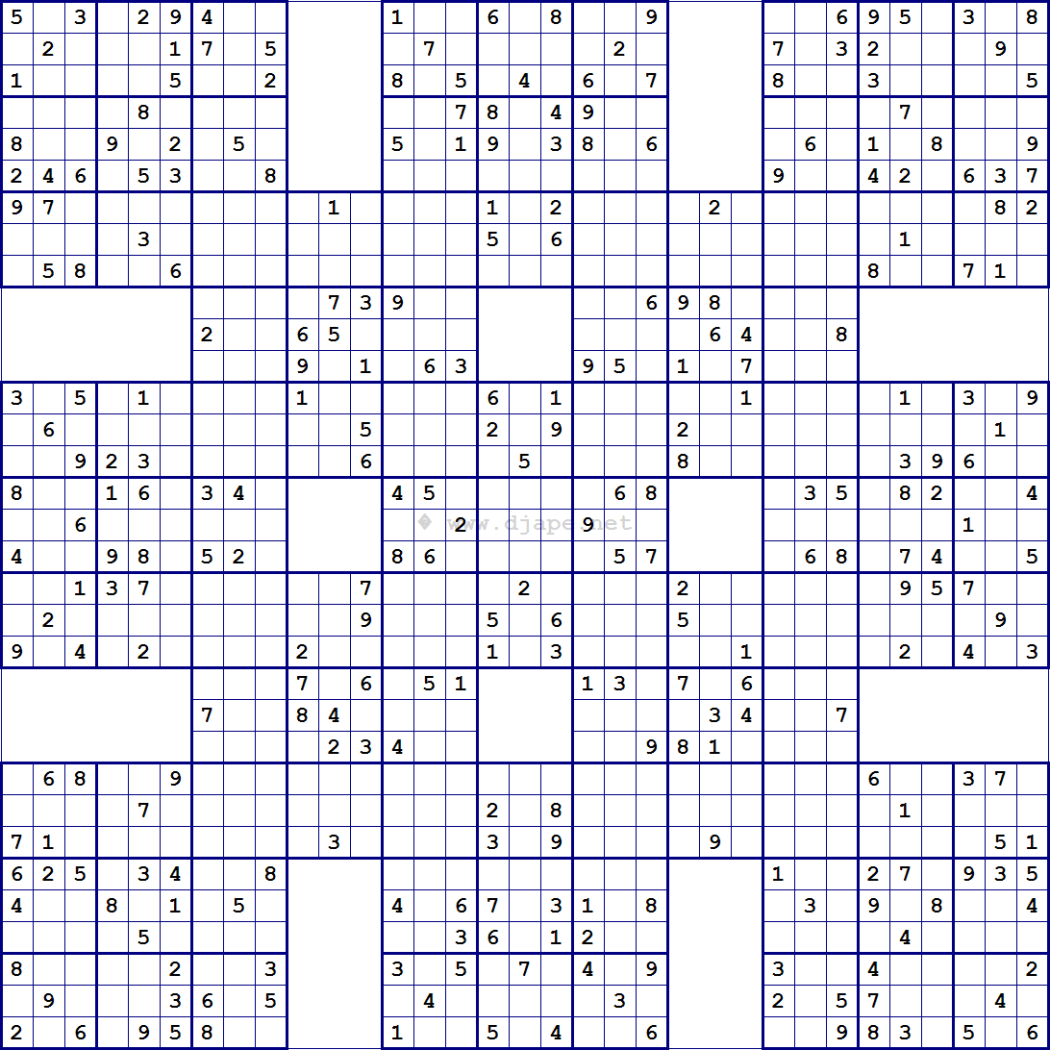 super samurai sudoku printable