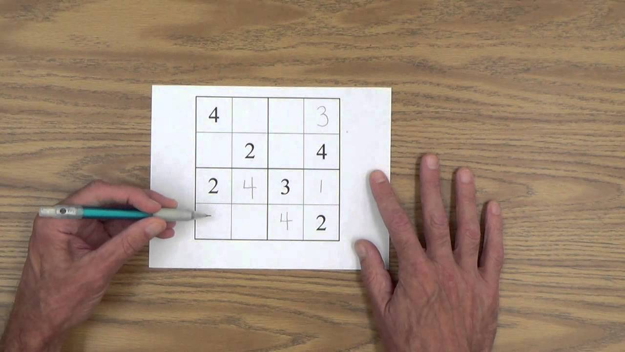 Teach Your Child How To Solve 4 X 4 Sudoku Puzzles