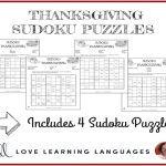 Thanksgiving Sudoku Puzzles