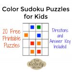 The Activity Mom   Free Printable Color Sudoku Puzzles For