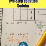 Two Step Equation Sudoku Math Game | Two Step Equations