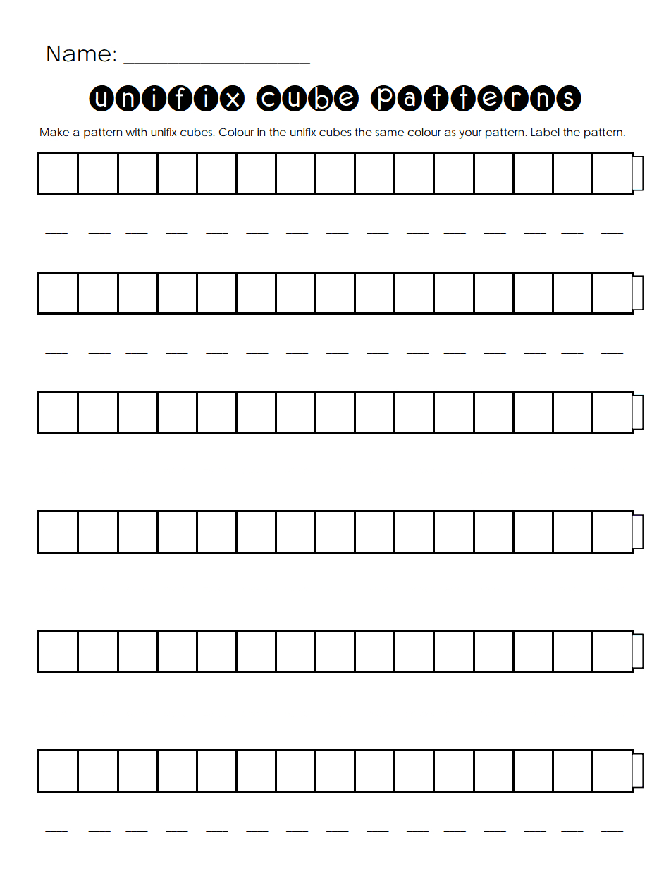 Unifix Cube Patterns.pdf Number Trains To Incorporate With