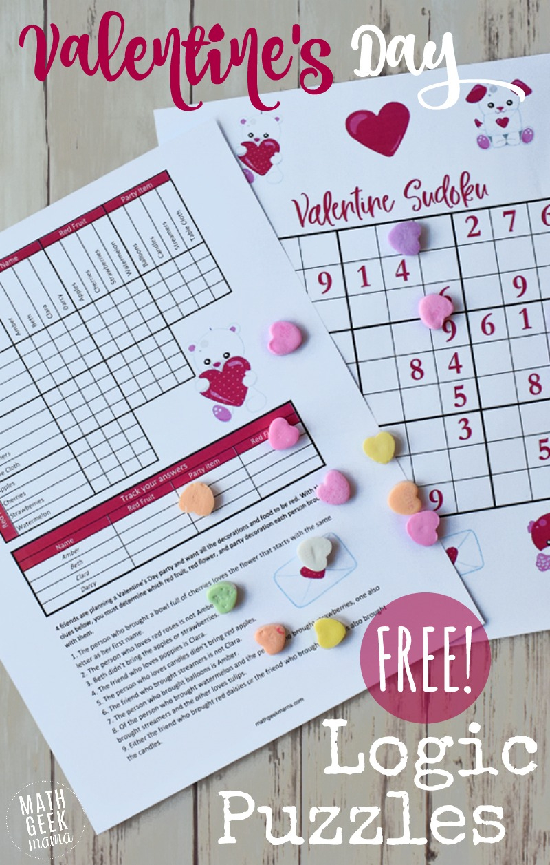 Valentine&amp;#039;s Day Logic Puzzles For Kids {Free}