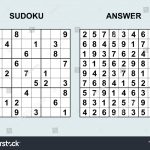 Vector Sudoku With Answer 171. Puzzle Game With Numbers