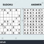 Vector Sudoku With Answer 172. Puzzle Game With Numbers